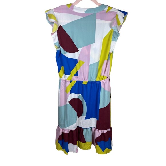 Modcloth As You Love It Ruffle Geometric Dress Boho Retro Party Cocktail Dress M - Picture 2 of 9